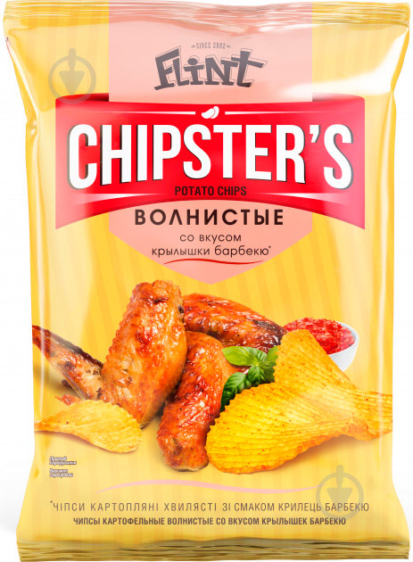 Чипси CHIPSTER'S хвилясті зі смаком Крильцiв барбекю 70 г - фото 1