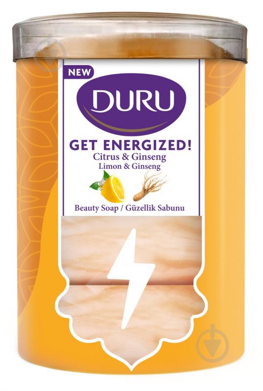 Мыло Duru Get Energized с экстрактом корня женьшеня и ароматом лимона 90 г 4 шт./уп. - фото 1