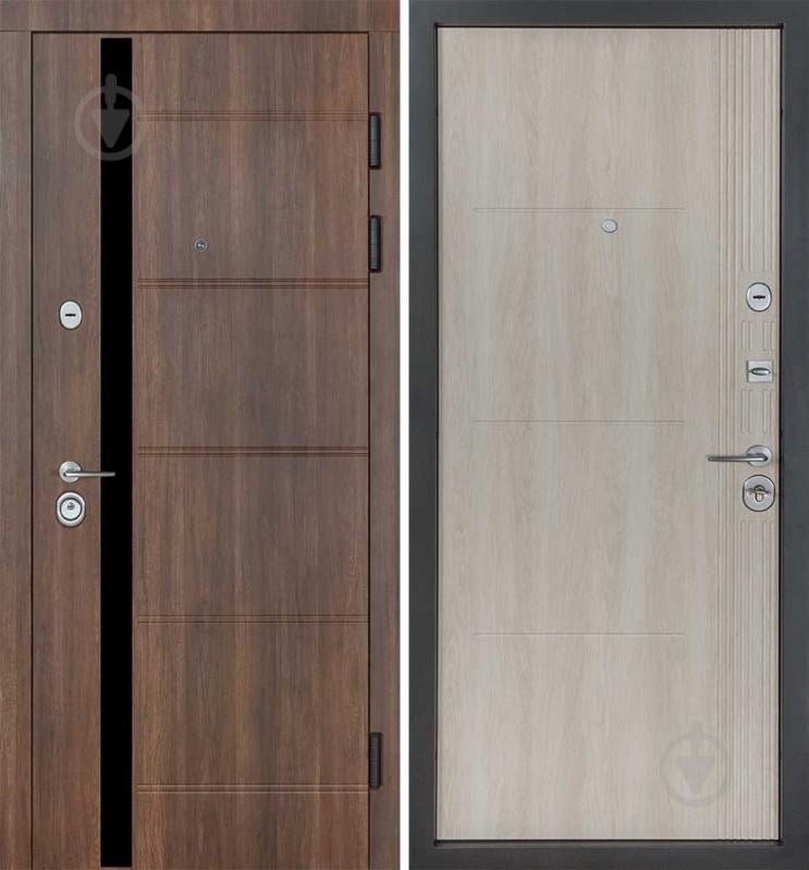 Двері вхідні Булат К-8 мод.520/236 дуб табак / дуб немо лате 2050x850 мм ліві - фото 1