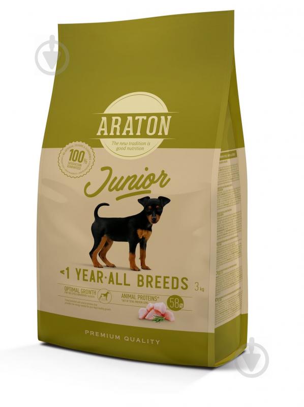 Корм для всех пород Araton Junior All Breeds 3 кг (птица) 3 кг - фото 1