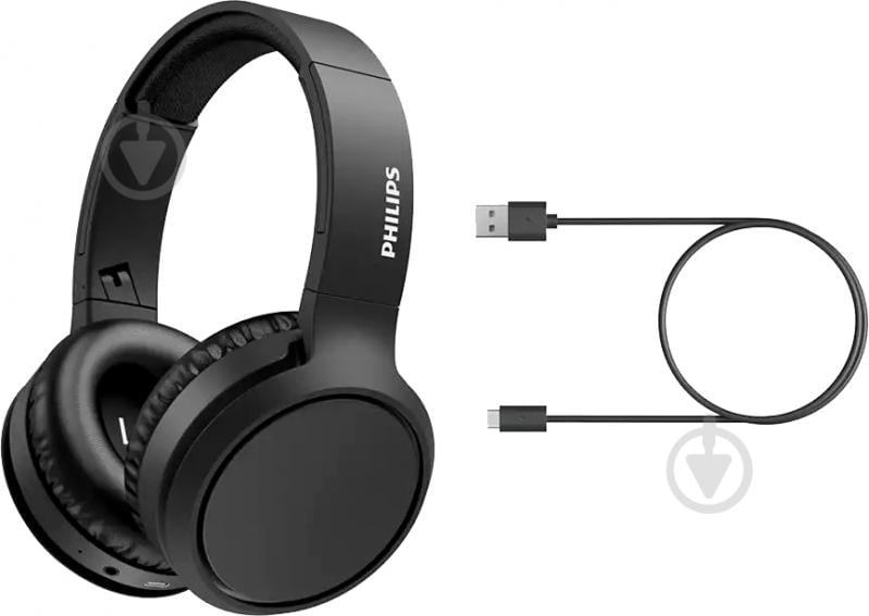 Навушники Philips TAH5205 Over-Ear Anc Wireless Mic black (TAH5205BK/00) - фото 5