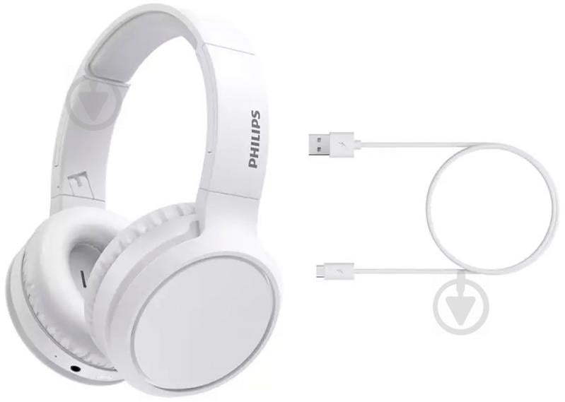 Навушники Philips TAH5205 Over-Ear Anc Wireless Mic white (TAH5205WT/00) - фото 5