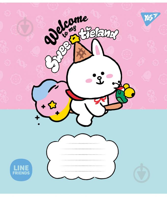 Тетрадь школьная Line Friends Sweetieland 12 листов клетка YES - фото 2