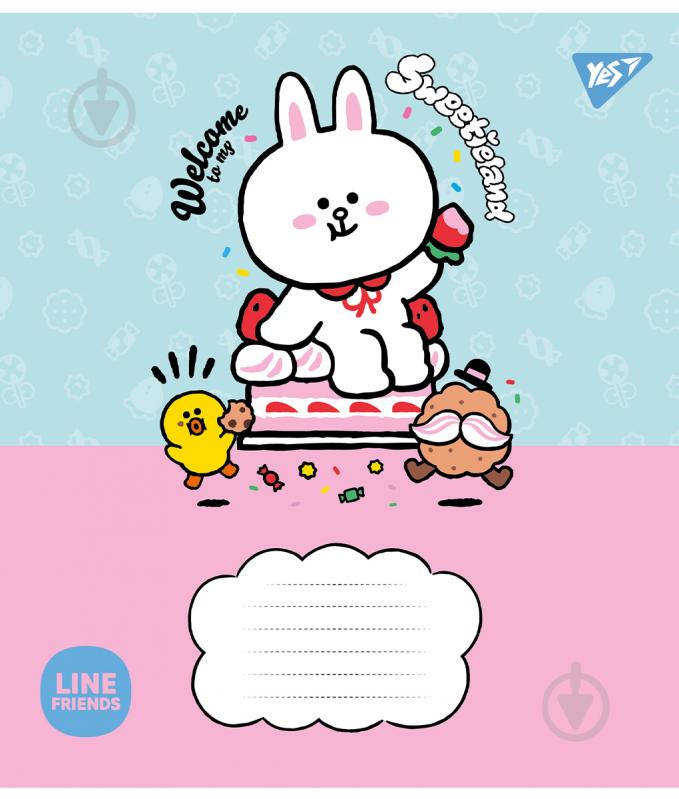 Зошит шкільний Line Friends Sweetieland 12 аркушів клітинка YES - фото 3