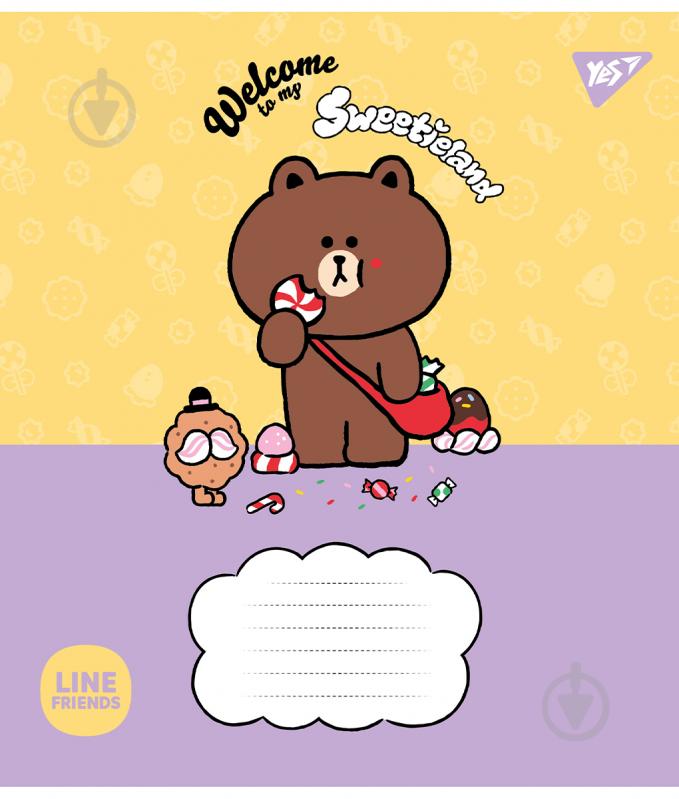 Зошит шкільний Line Friends Sweetieland 12 аркушів клітинка YES - фото 4