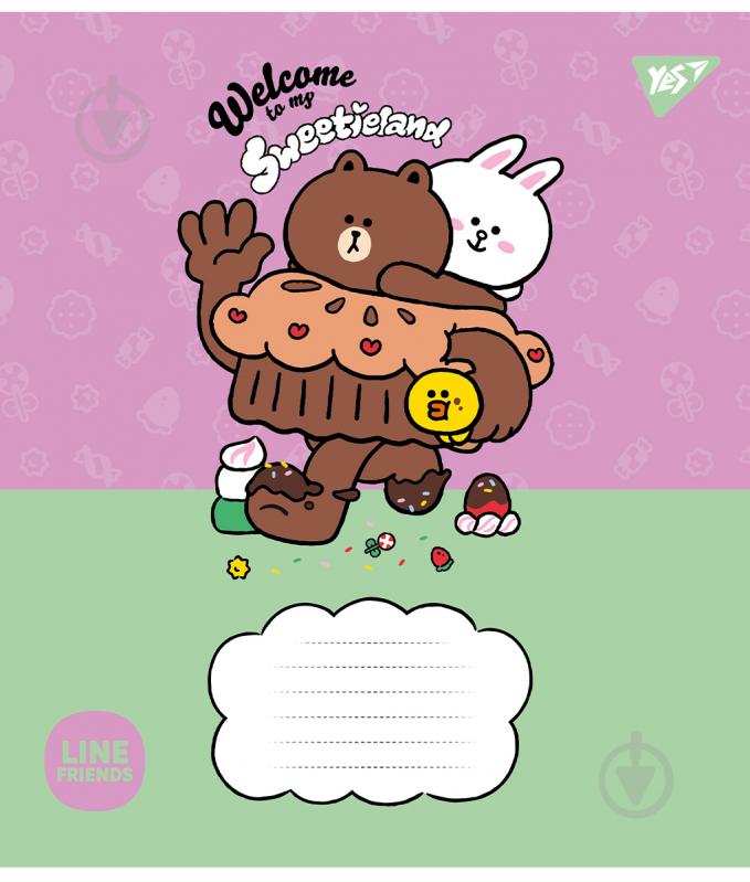 Зошит шкільний Line Friends Sweetieland 12 аркушів клітинка YES - фото 5