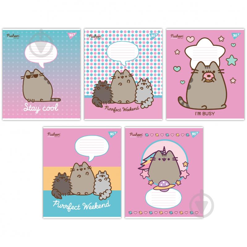 Зошит шкільний Pusheen 12 аркушів клітинка YES - фото 1