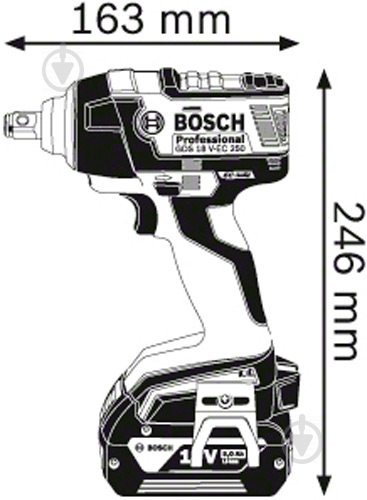 Гайковерт ударний акумуляторний Bosch Professional GDS 18 V-EC 250 06019D8102 - фото 5