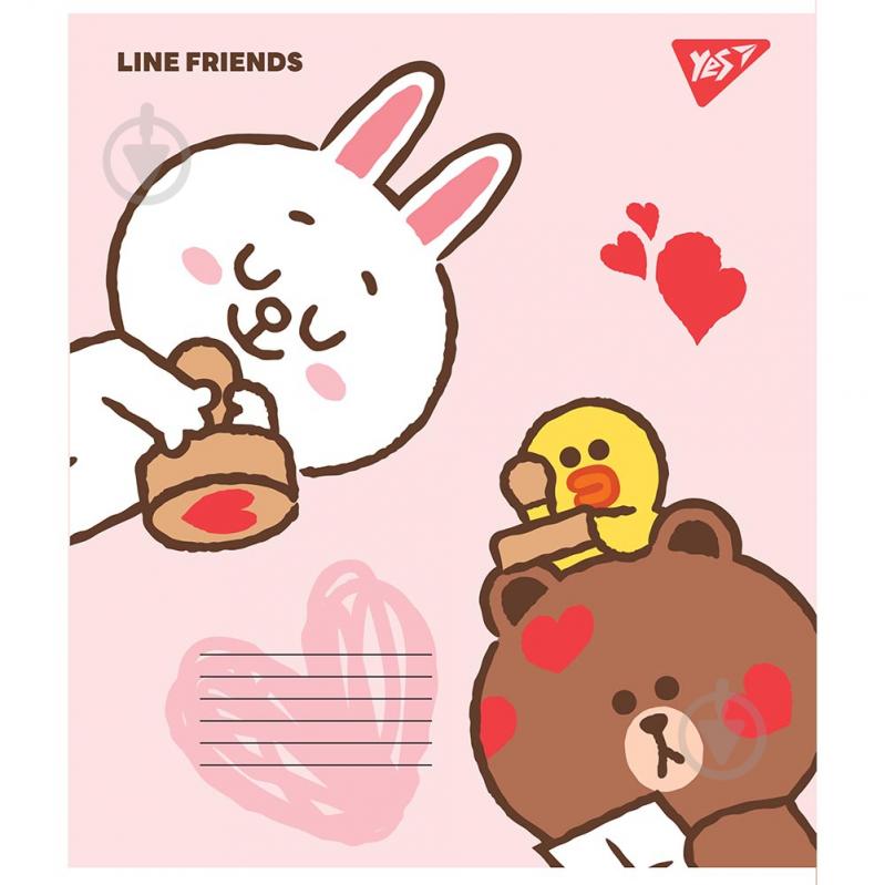 Зошит шкільний Line friends 12 аркушів лінія YES - фото 1