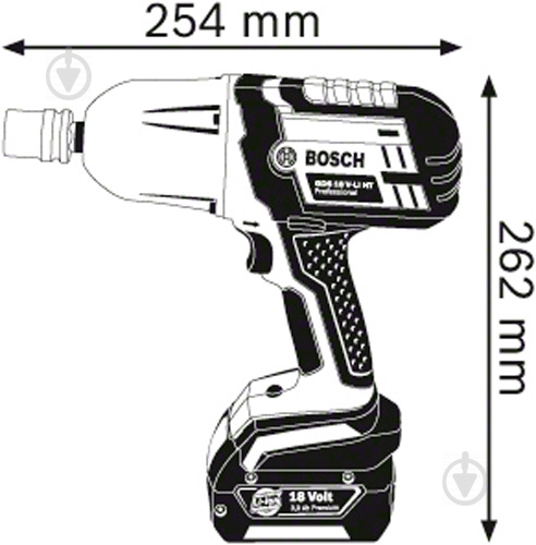 Гайковерт ударний акумуляторний Bosch Professional GDS 18 V-LI HT 06019B1300 - фото 5