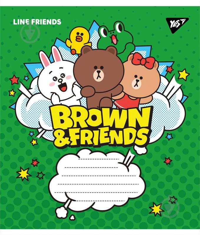 Зошит шкільний А5/18 аркушів лінія Line friends YES - фото 1