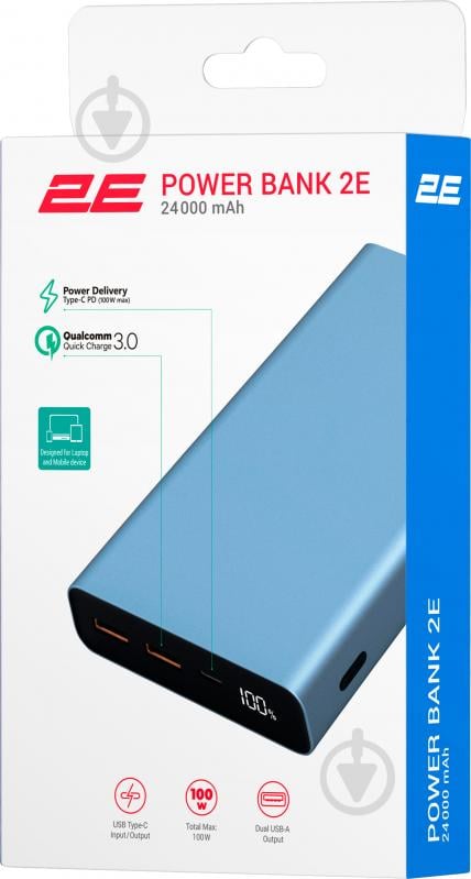 Повербанк 2E 24000 mAh blue steel (2E-PB2502-STEEL) PD QC - фото 6