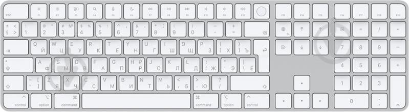 Клавиатура Apple Magic Keyboard с Touch ID и цифровой панелью для моделей Mac с чипом Apple (MK2C3RS/A) white - фото 1