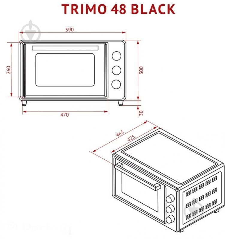 Электрическая печь Perfelli TRIMO 48 BLACK - фото 21