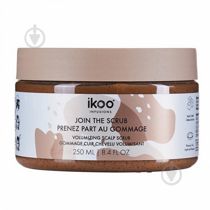 Скраб-пінка для шкіри голови Ikoo Цукровий volumizing scalp scrub «Глибоке очищення та об'єм» 250 мл - фото 1