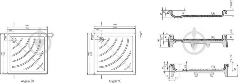 Піддон душовий Ravak Angela 90 EX-R - фото 2
