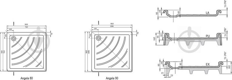 Піддон душовий Ravak Angela 90 LA-R - фото 3
