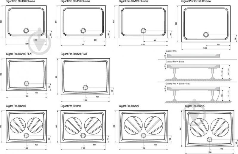 Піддон душовий Ravak Gigant Pro Flat 120x90 - фото 3