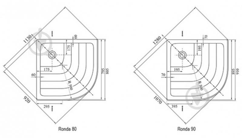 Поддон душевой Ravak Ronda 80 EX-R - фото 3