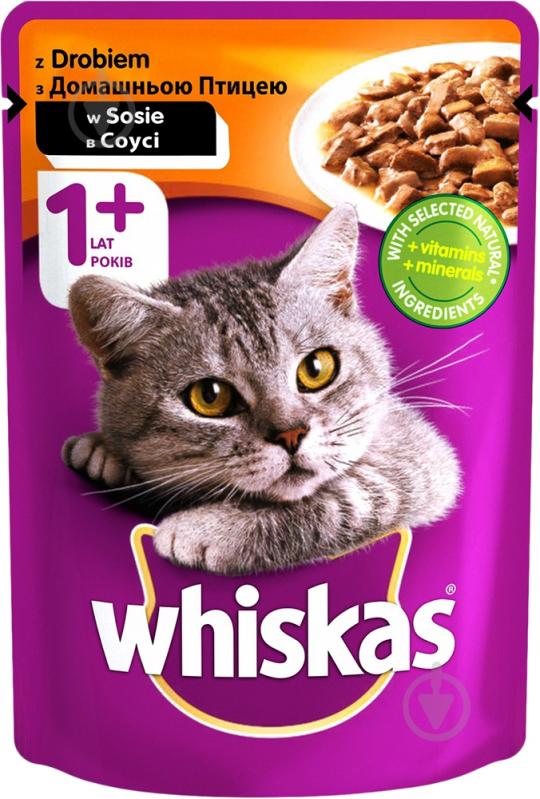 Корм Whiskas с домашней птицей в соусе 1+ 100 г - фото 1