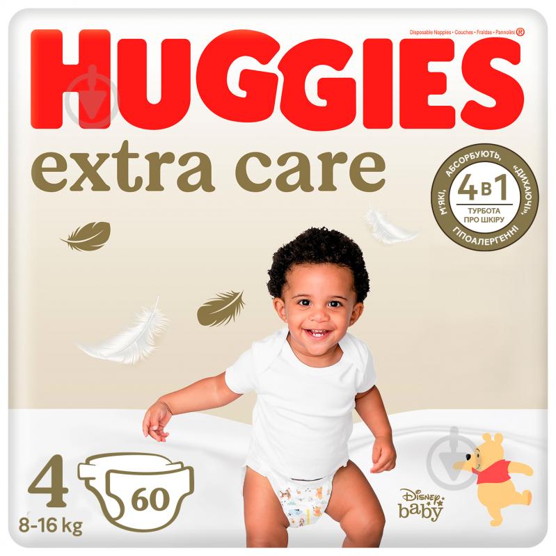 Підгузки Huggies Extra Care 4 8-16 кг 60 шт. - фото 1