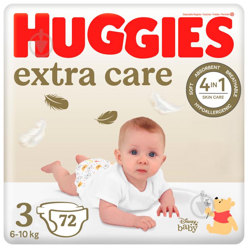 Підгузки Huggies Extra Care 3 6-10 кг 72 шт. - фото 1