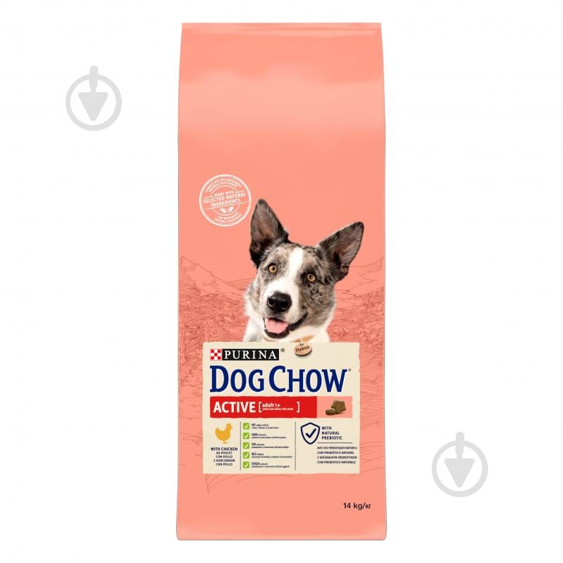 Корм сухой Dog Chow by Purina Active Adult 1+ для взрослых собак с повышенной активностью с курицей 14 кг - фото 2 Корм сухой Dog Chow by Purina Active Adult 1+ для взрослых собак с повышенной активностью с курицей 14 кг - фото 2