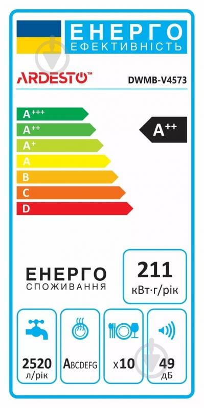 Встраиваемая посудомоечная машина ARDESTO DWMB-V4573 - фото 12 Встраиваемая посудомоечная машина ARDESTO DWMB-V4573 - фото 12