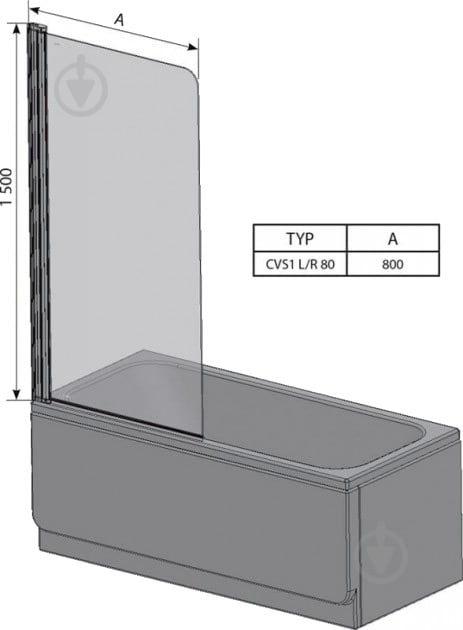 Штора для душа Ravak CVS1 -80 L (7QL40C00Z1) - фото 3