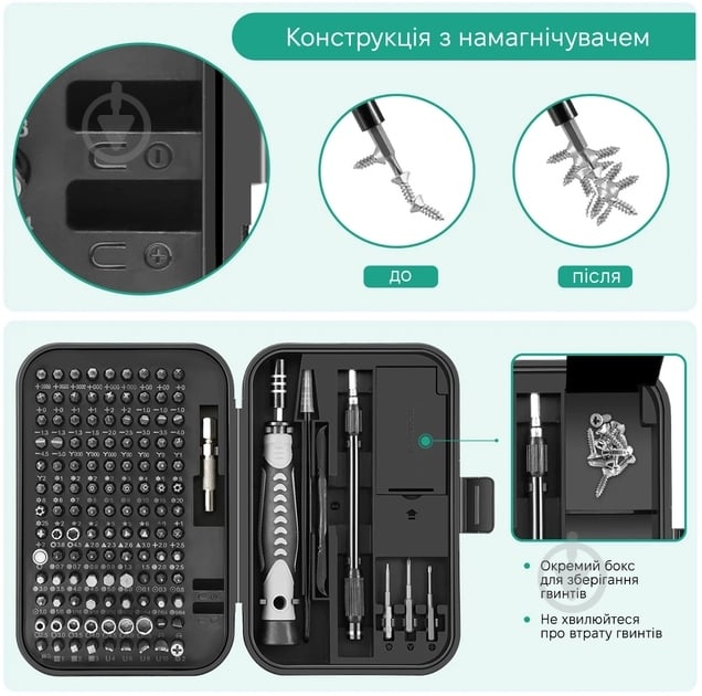 Викрутка зі змінними насадками King's Dun 130 в 1 KS-1014339 - фото 7 Викрутка зі змінними насадками King's Dun 130 в 1 KS-1014339 - фото 7