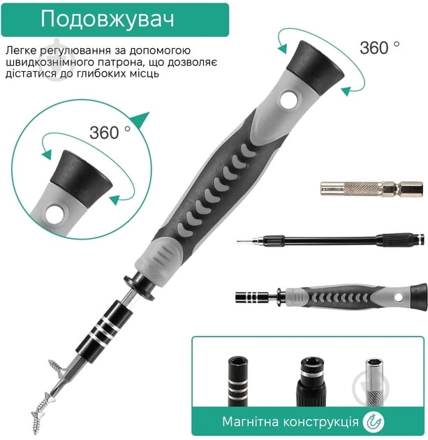 Викрутка зі змінними насадками King's Dun 130 в 1 KS-1014339 - фото 6 Викрутка зі змінними насадками King's Dun 130 в 1 KS-1014339 - фото 6