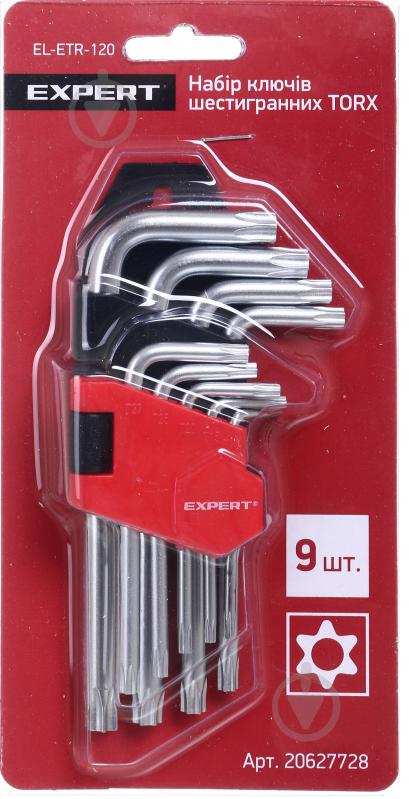 Набір ключів Expert шестигранних TORX T10-T50 9 шт. EL-ETR-120 - фото 3