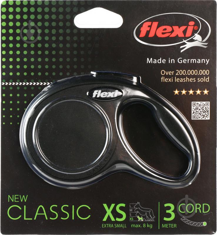 Поводок-рулетка Flexi Classic XS черный до 8 кг 3 м - фото 2