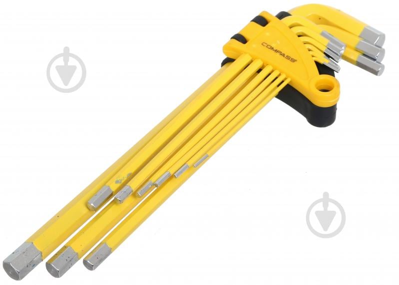 Набір ключів Compass імбусових 228 мм HEX 1.5-10 мм 9 шт. EL-CP-228 - фото 1