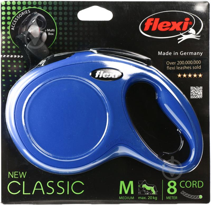 Поводок-рулетка Flexi Classic М синий до 20 кг 8 м - фото 2