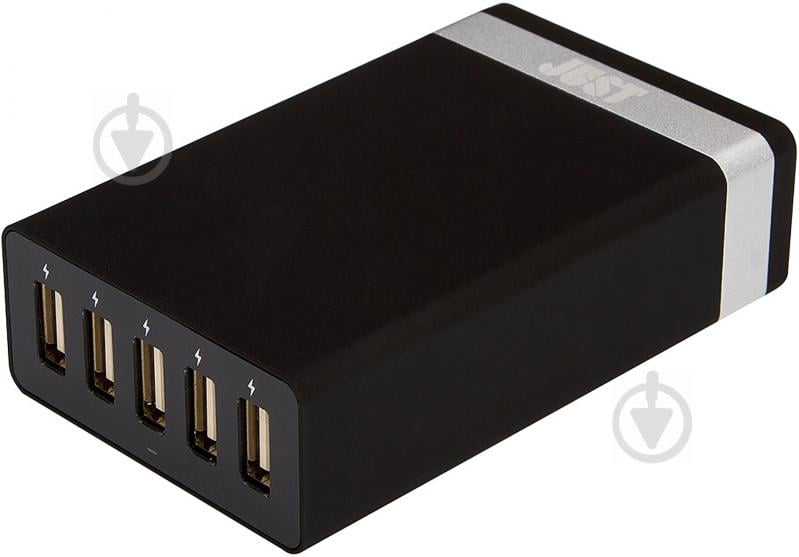 Мережевий зарядний пристрій JUST Family Quint USB Wall Charger 8 A/40 W 5USB WCHRGR-FMLY-BLCK - фото 1