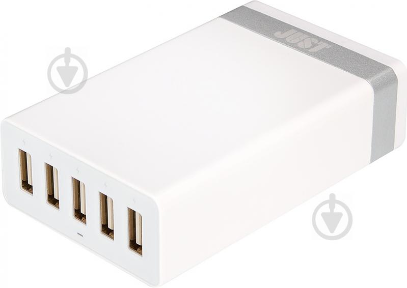 Мережевий зарядний пристрій JUST Family Quint USB Wall Charger 8 A/40 W 5USB WCHRGR-FMLY-WHT - фото 1