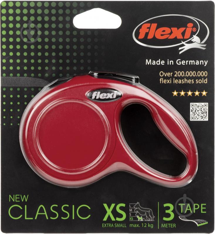 Поводок-рулетка Flexi Classic XS красный до 12 кг 3 м - фото 2