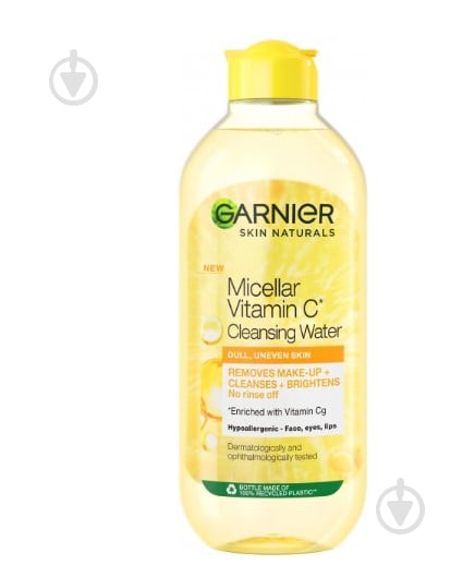 Міцелярна вода Garnier Skin Naturals з вітаміном С для тьмяної шкіри обличчя з ефектом сяяння 400 мл - фото 1