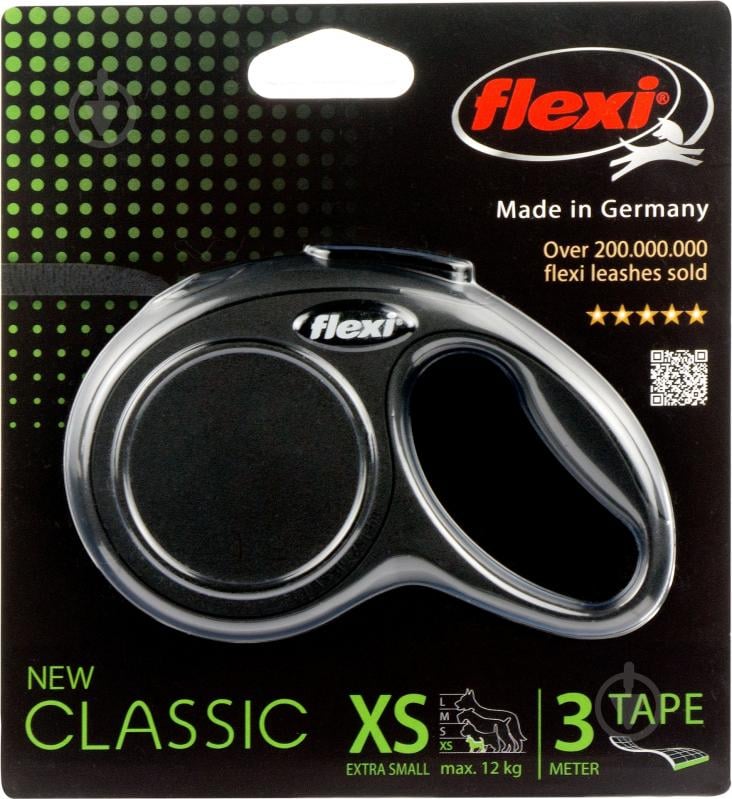 Повідець-рулетка Flexi Classic XS чорний до 12 кг 3 м - фото 2