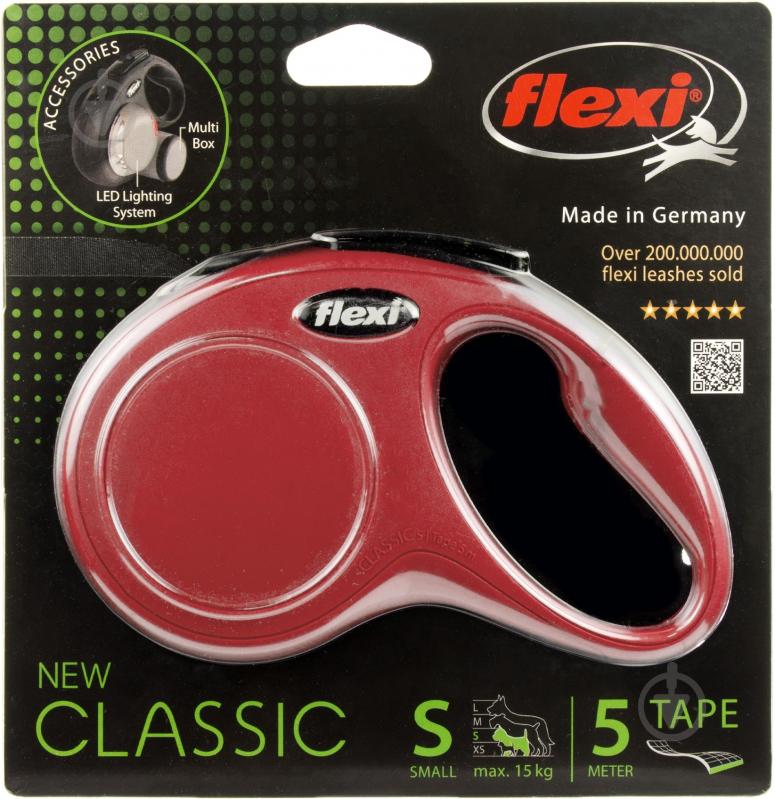 Повідець-рулетка Flexi Classic S червоний до 15 кг 5 м - фото 2
