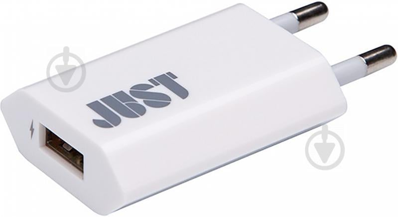 Мережевий зарядний пристрій JUST USB Wall Charger 1 A/5W 1 USB WCHRGR-TRST-WHT - фото 1