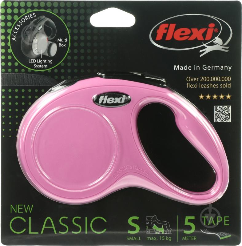 Поводок-рулетка Flexi Classic S розовый до 15 кг 5 м - фото 2