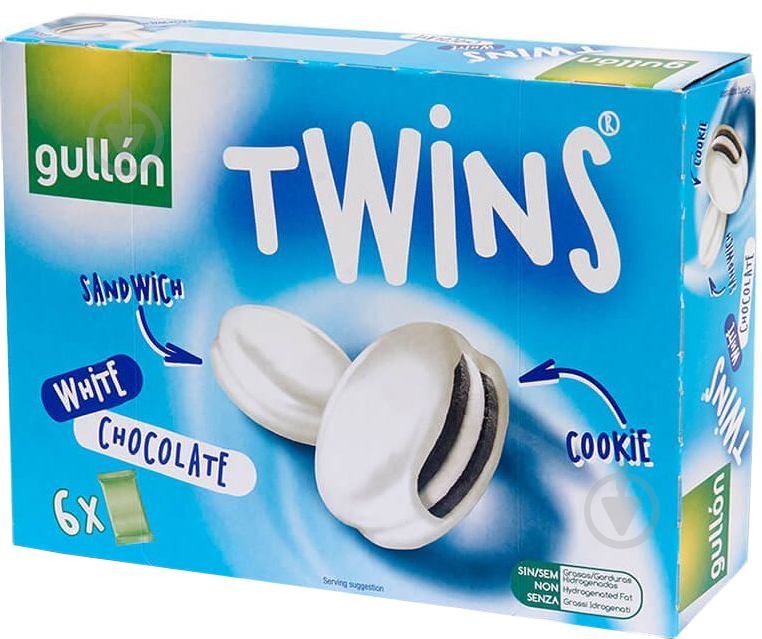 Печиво Gullon Twins сендвіч в білому шоколаді 252 г - фото 1