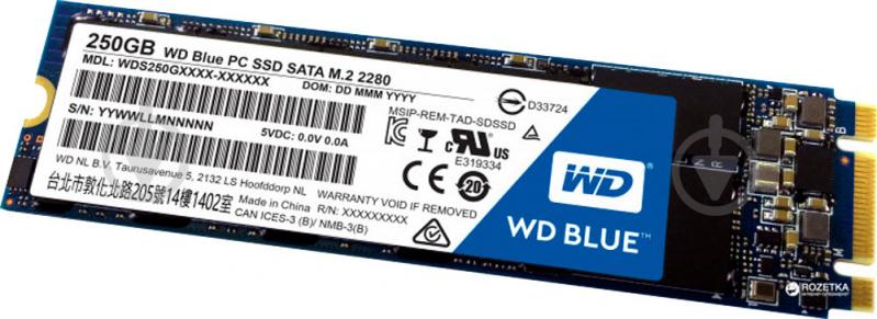 SSD-накопитель Western Digital M.2 2280 250GB M.2 M.2 3D NAND (WDS250G2B0B) - фото 1