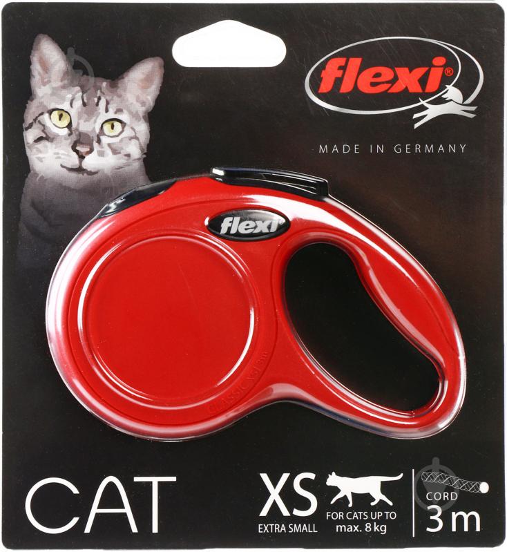 Поводок-рулетка Flexi CAT XS красный до 8 кг 3 м - фото 2