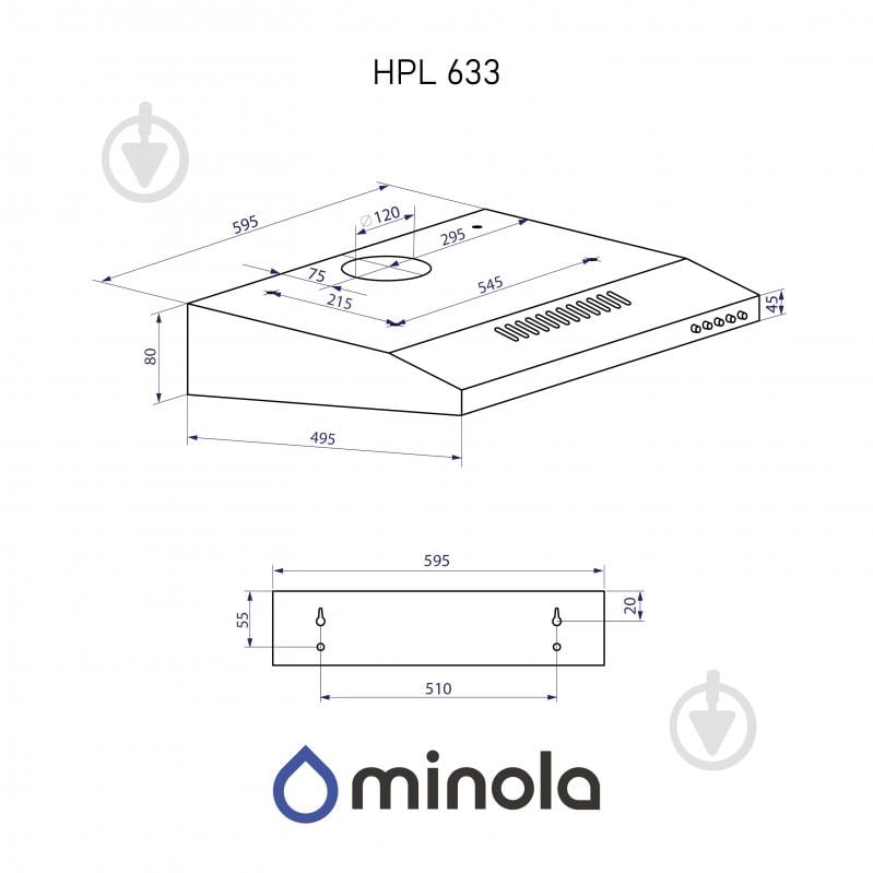 Вытяжка Minola HPL 633 IV - фото 16