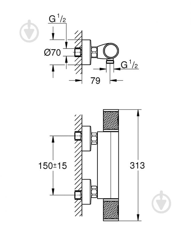 Смеситель термостатический Grohe Precision Feel 1/2″ (34790000) - фото 3