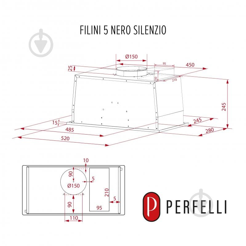 Витяжка Perfelli Design Design Filini 5 Nero Silenzio - фото 17