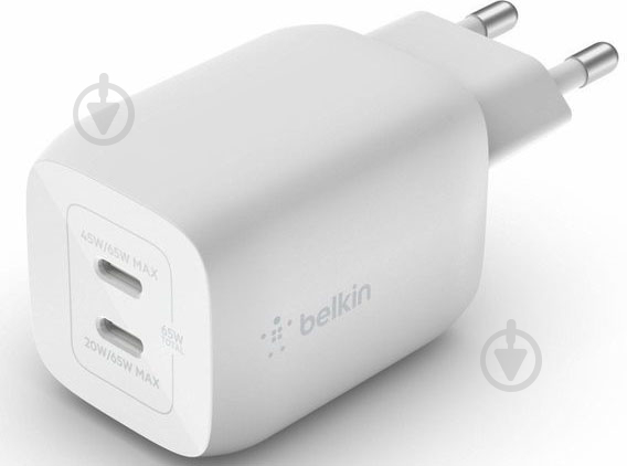 Зарядное устройство Belkin Home Charger 65W GAN PD PPS Dual USB-С - USB-С 2m - фото 4